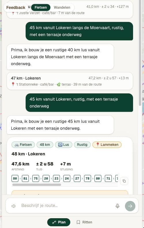 KnoopHop auf dem Handy: frag nach einer 45-km-Tour ab Lokeren mit Terrassenpause